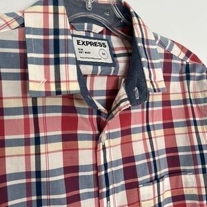 Express Slim Soft Wash Plaid button down shirt Size S/P